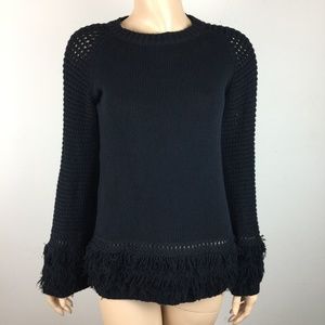 Chaser S Pullover Sweater LS Fringe Like Accents